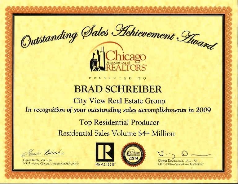 Chicago association of realtors top producer award