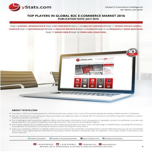 Product Brochure: Top Players in Global B2C E-Commerce 2016