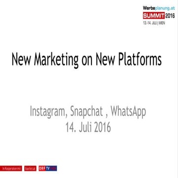 Werbeplanung.at SUMMIT 16 – New Marketing on New Platforms– Judith Denkmayr (...