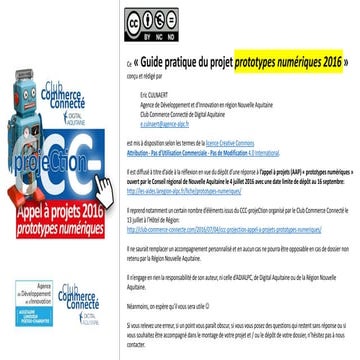 Guide pratique du projet AAP prototypes numériques 2016