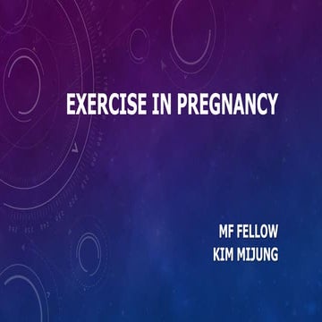 (마더리스크 라운드) 임신 중 운동 exercise in pregnancy
