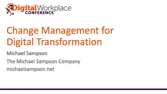 Change Management for Digital Transformation