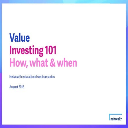 Netwealth portfolio construction series - How to find undervalued ...