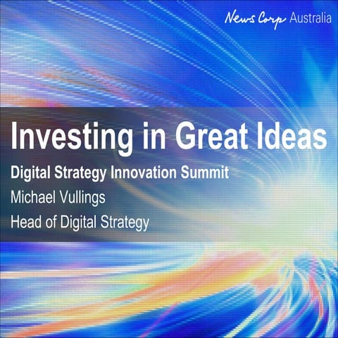 Investing in great ideas: corporate venturing in an era of digital disruption