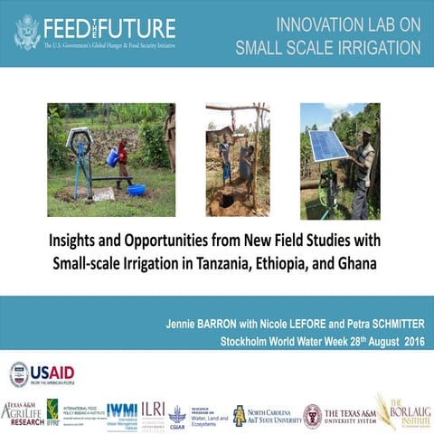 Insights and Opportunities from New Field Studies with Small-scale Irrigation...