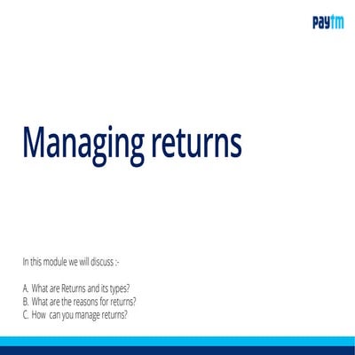 Managing Returns Pdf