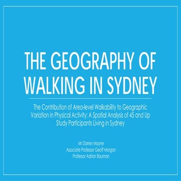 The geography of walking in Sydney