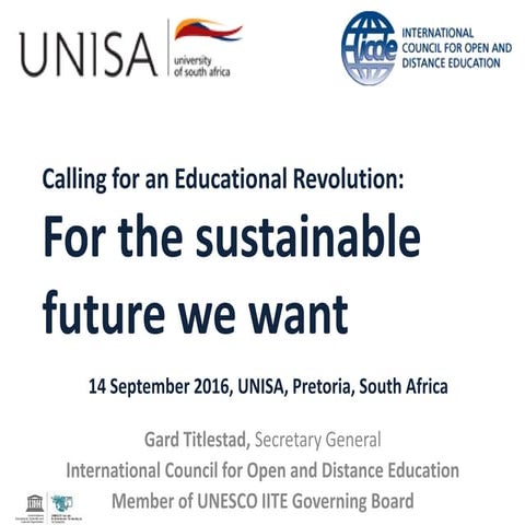 Calling for an Educational Revolution: For the sustainable future we want