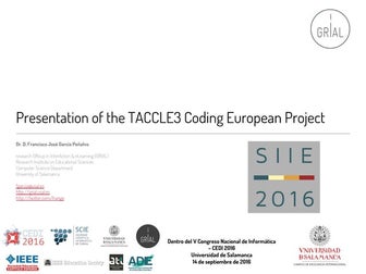 Presentation of the TACCLE3 Coding European Project
