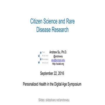 Citizen Science and Rare Disease Research