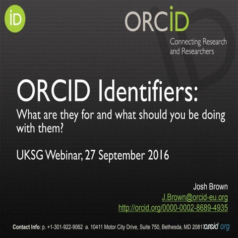 UKSG webinar: Identifiers: What are they good for and what should you be doin...