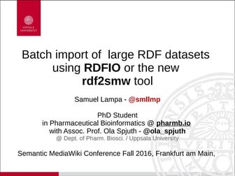 Batch import of large RDF datasets into Semantic MediaWiki