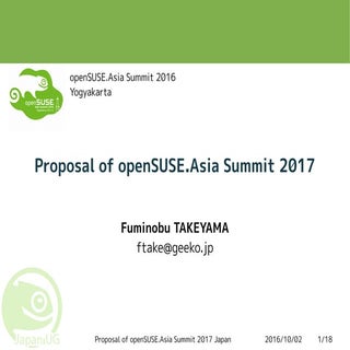 Proposal of openSUSE.Asia Summit 2017