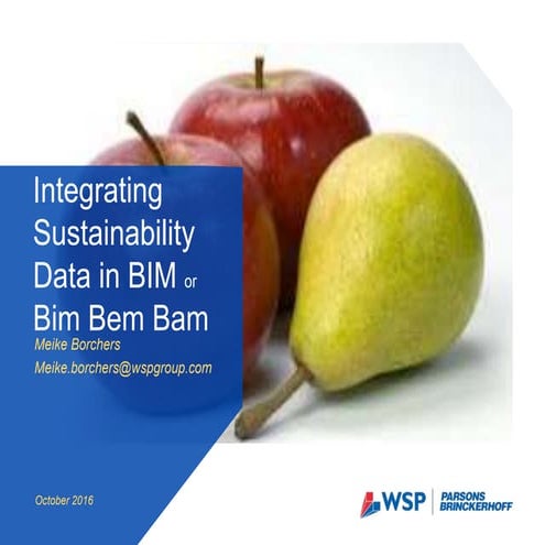Delivering Sustainability Digitally - Integrating Sustainability Data in BIM