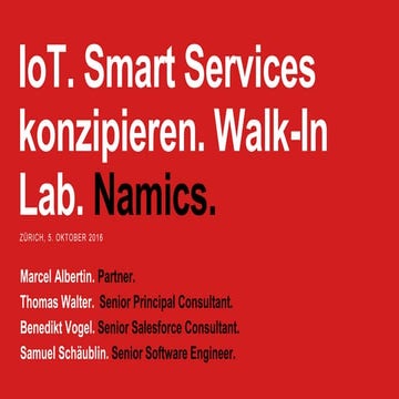 Namics Walk-in Lab Smart Services 05.10.2016
