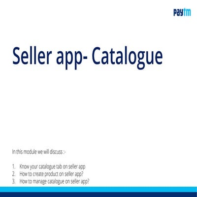 Seller app - Catalogue