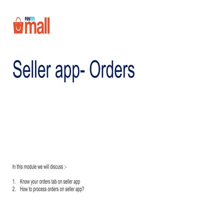 Seller app - Orders
