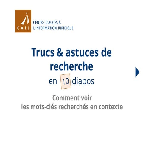 Trucs et astuces de recherche: voir les mots-clés en contexte
