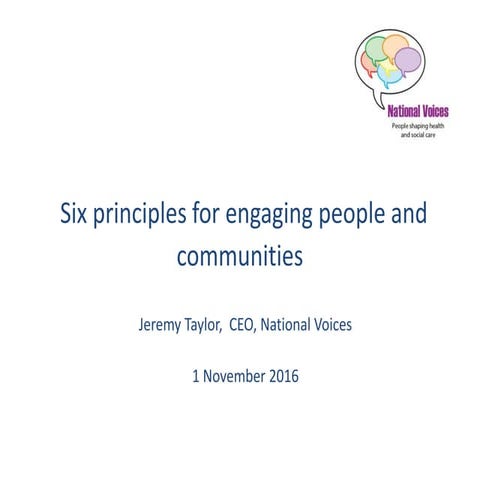 Six principles for engaging people and communities
