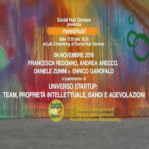 meetHub! di Social Hub Genova - Universo Startup: team, proprietà intellettua...
