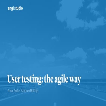 User testing: the agile way EFSD