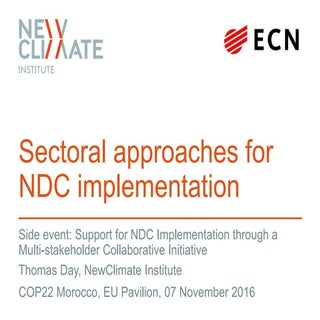 Sectoral approaches for NDC impleme...