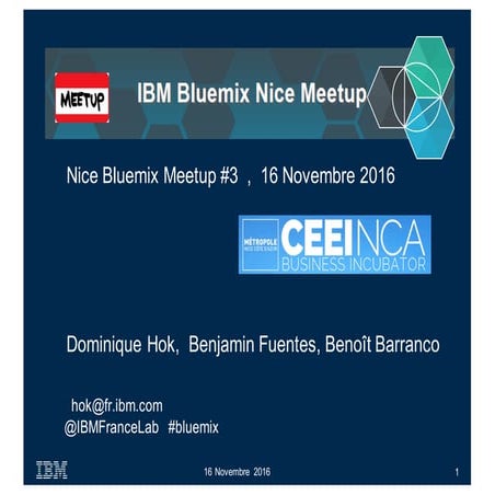 IBM Bluemix Nice meetup - Data & Analytics - CEEINCA - 20161116