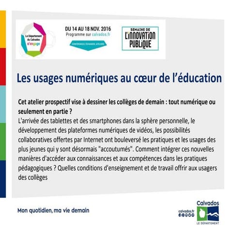 Les usages numériques au coeur de l'éducation