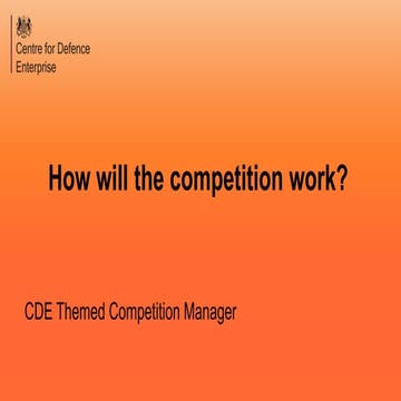 An explanation on how the CDE competition works.