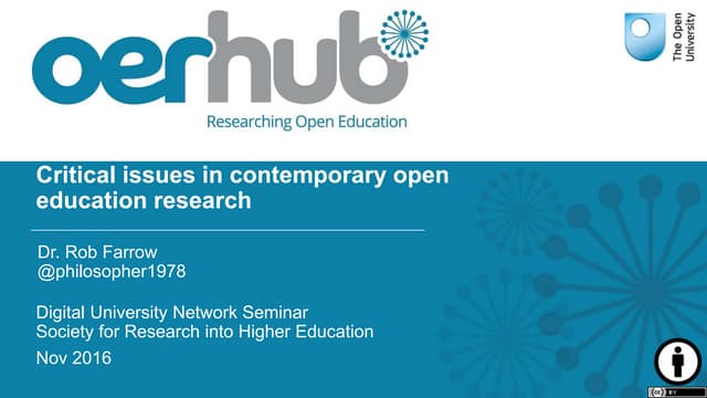  Critical issues in contemporary open education research