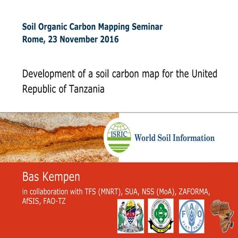 Development of a soil carbon map for the United Republic of Tanzania
