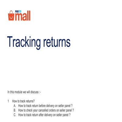 Tracking of returns