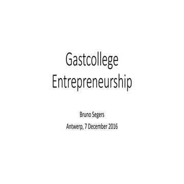 Gastcollege Entrepreneurship