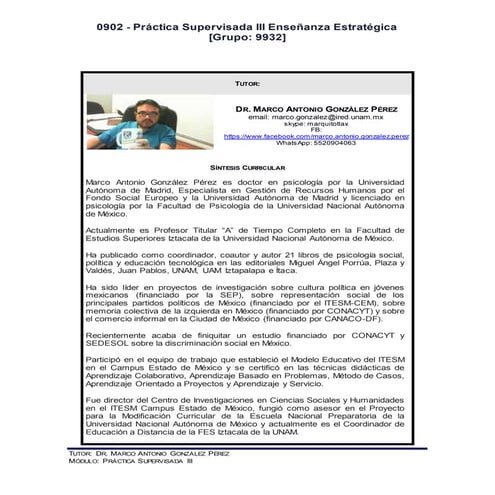 Planeación del módulo Práctica supervisada III 