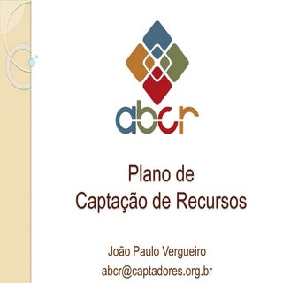 Plano de Captação de Recursos