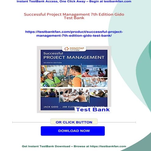 Successful Project Management 7th Edition Gido Test Bank | PDF