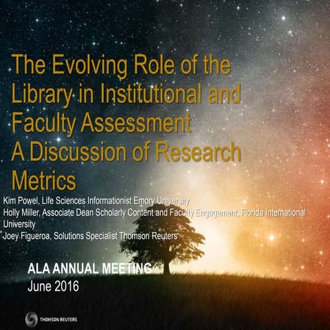 The Evolving Role of the Library in Institutional and Faculty Assessment