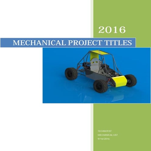2016 and 2017 latest mechanical project list