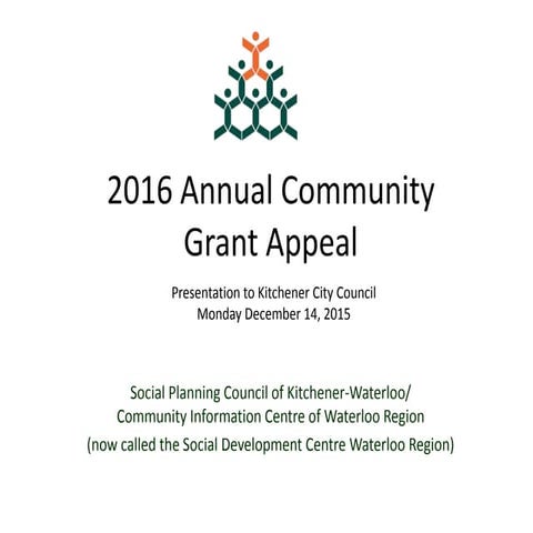 2016 Annual Grant Appeal City of Kitchener