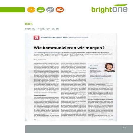 Fachartikel Aquisa, 04 2018
