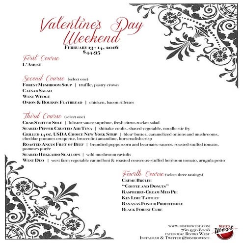 Valentine's Day Menu