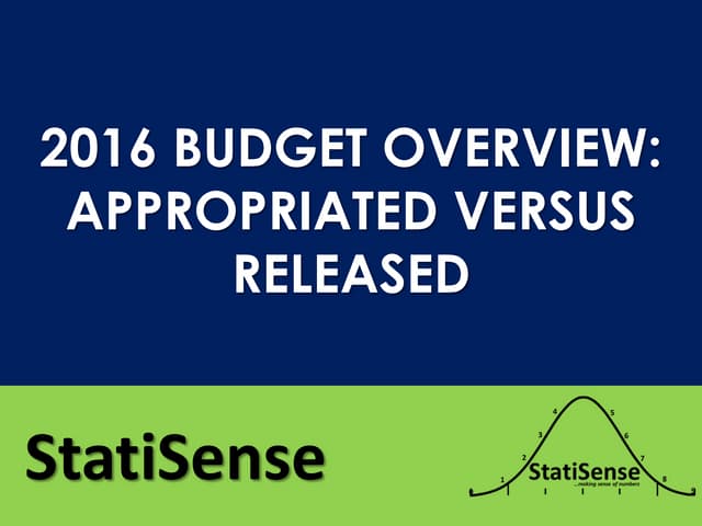 2016 budget overview appropriated verses released