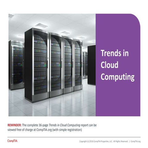 Trends in Cloud Computing 2016