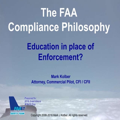 FAA Compliance Philosophy (2016)
