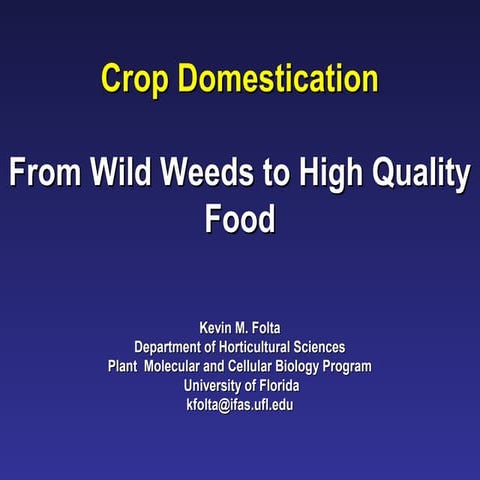 Crop Domestication Lecture