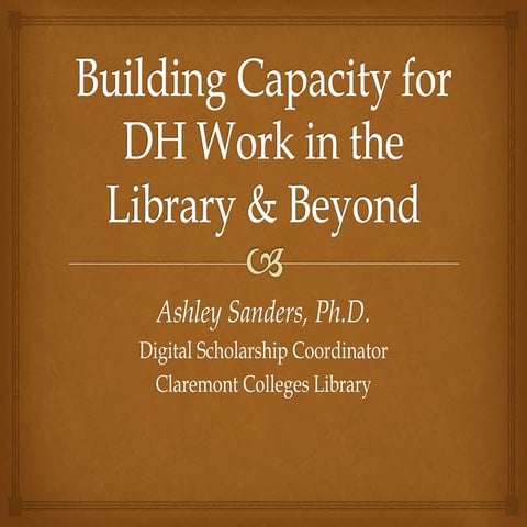 Building DH Capacity Workshop 2016