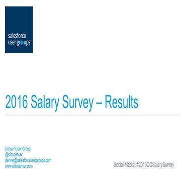 2016 Salesforce Denver User Group Salary Survey