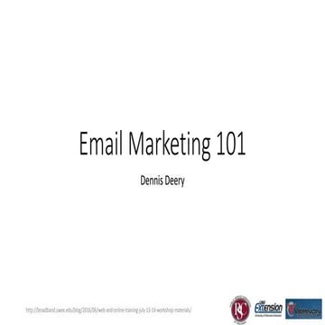 E-Commerce Workshops Email Marketing 101