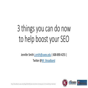 E-Commerce Workshops SEO 101