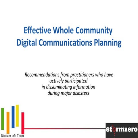 Effective Whole Community Digital Communications Planning